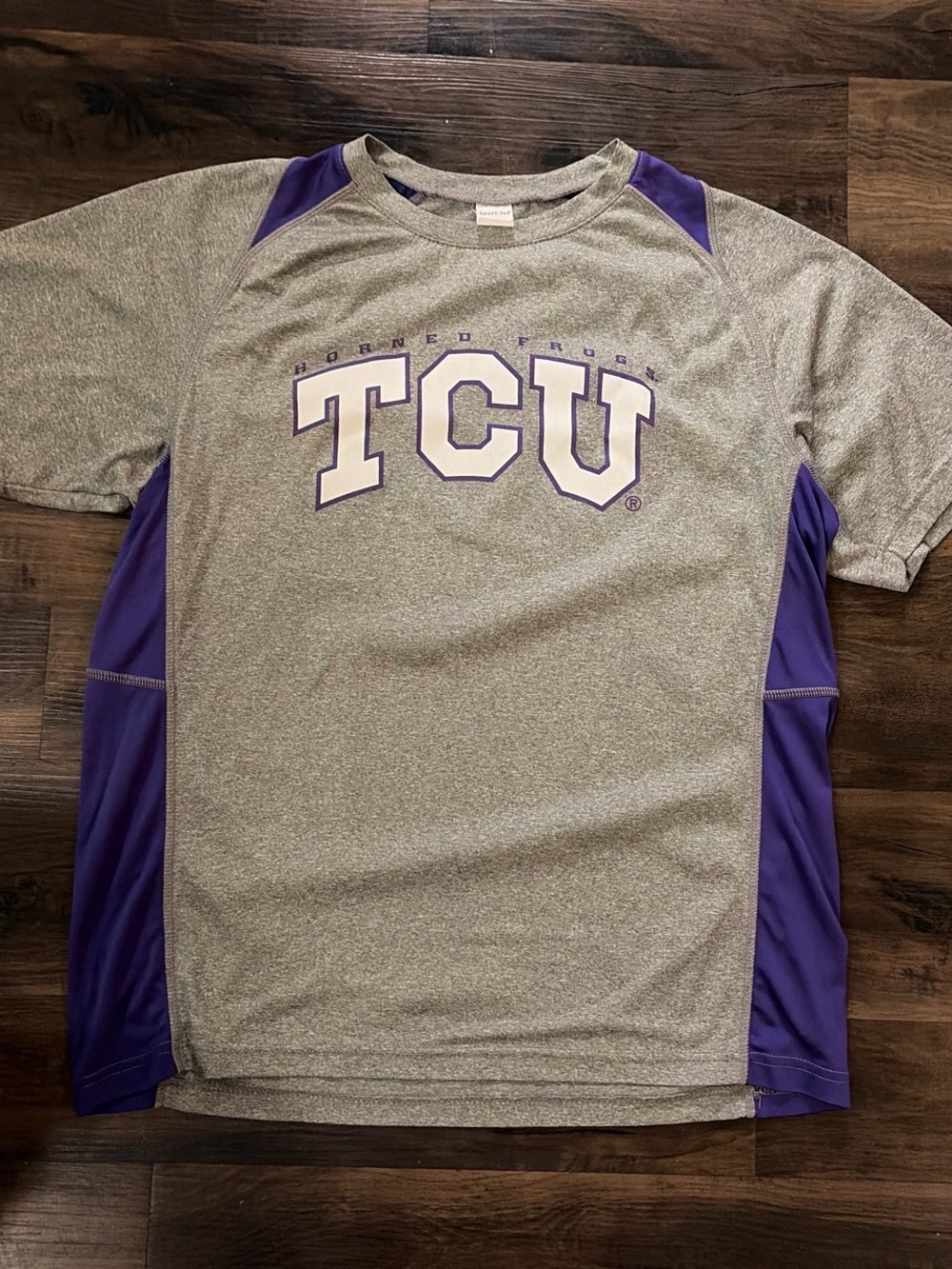 Sport-Tek TCU Gray & Purple Short-Sleeve Athletic Tee